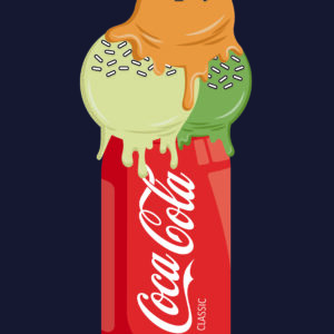 Coca Cola Ice Cream, editorial illustration digital art delicious cookie by marti menta